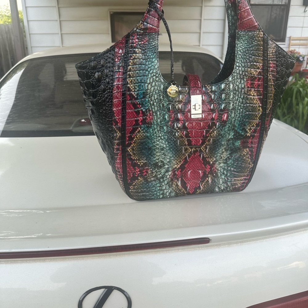 Brahmin carla bag Multicolor Snakeskin Tote Bag